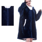 Women's oversized long hooded blanket hoodie with front pocket