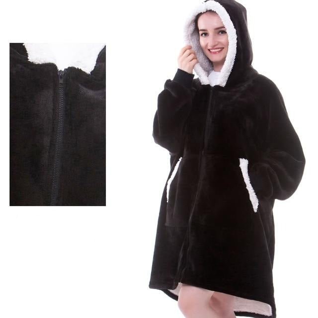Women's oversized long hooded blanket hoodie with front pocket