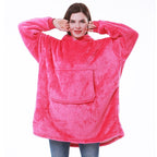Women's oversized long hooded blanket hoodie with front pocket