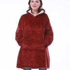 Women's oversized long hooded blanket hoodie with front pocket