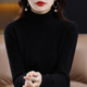 Women's turtleneck sweater with long sleeves and ribbed collar