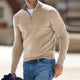 Men's quarter zip jumper with mock neck and long sleeves