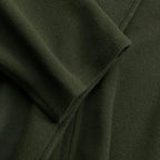 Women's long lapel trench coat shown in black and green