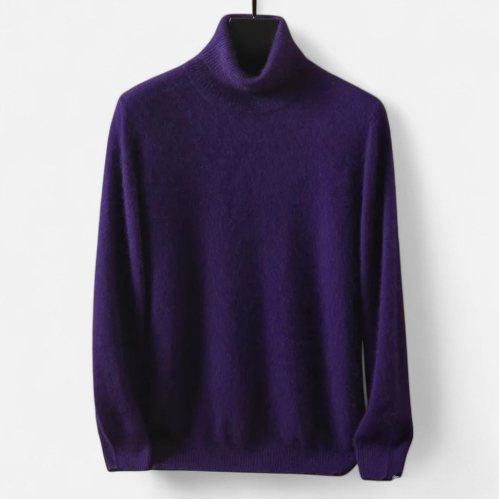 Men's plain turtleneck sweater with long sleeves