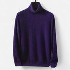 Men's plain turtleneck sweater with long sleeves