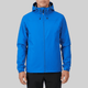 Men's hooded full-zip rain jacket with long sleeves and side pockets