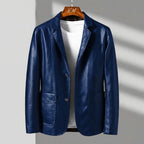 Men's single-breasted jacket with notched lapels and flap pockets