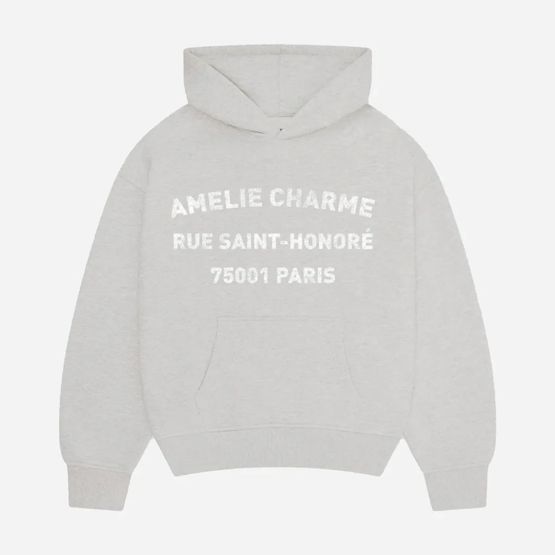 Unisex graphic hoodie with Paris text and kangaroo pocket