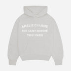 Unisex graphic hoodie with Paris text and kangaroo pocket