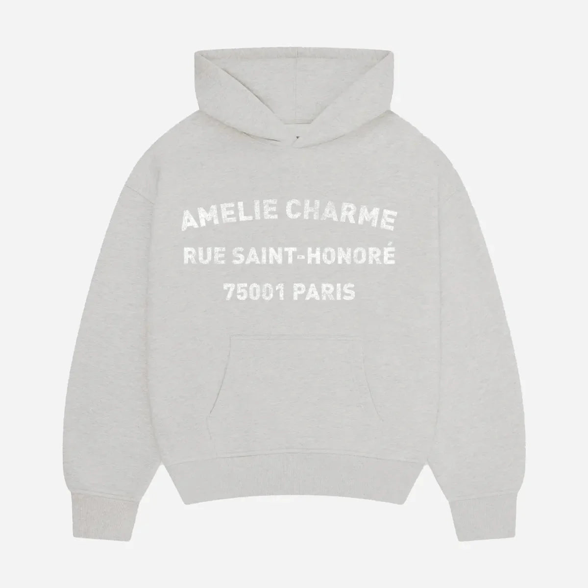 Unisex graphic hoodie with Paris text and kangaroo pocket