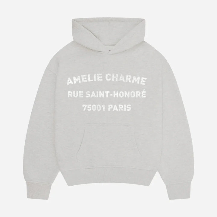 Unisex graphic hoodie with Paris text and kangaroo pocket
