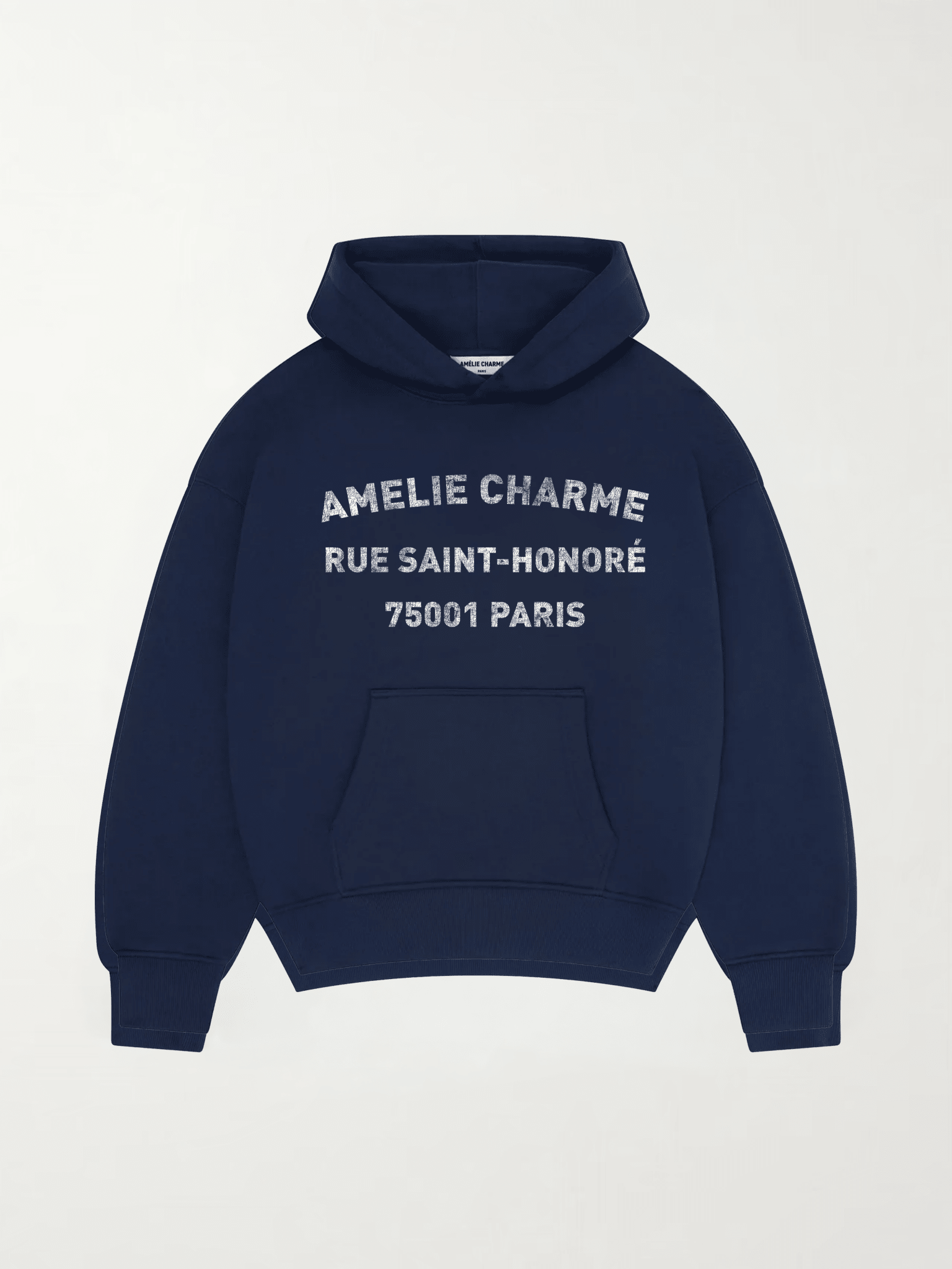 Unisex graphic hoodie with Paris text and kangaroo pocket