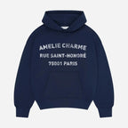 Unisex graphic hoodie with Paris text and kangaroo pocket