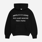 Unisex graphic hoodie with Paris text and kangaroo pocket