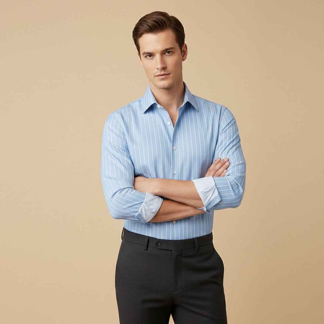 Men's Slim Fit Pinstripe Shirt