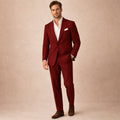 Men's two-piece single-breasted suit with notched lapels and tailored trousers