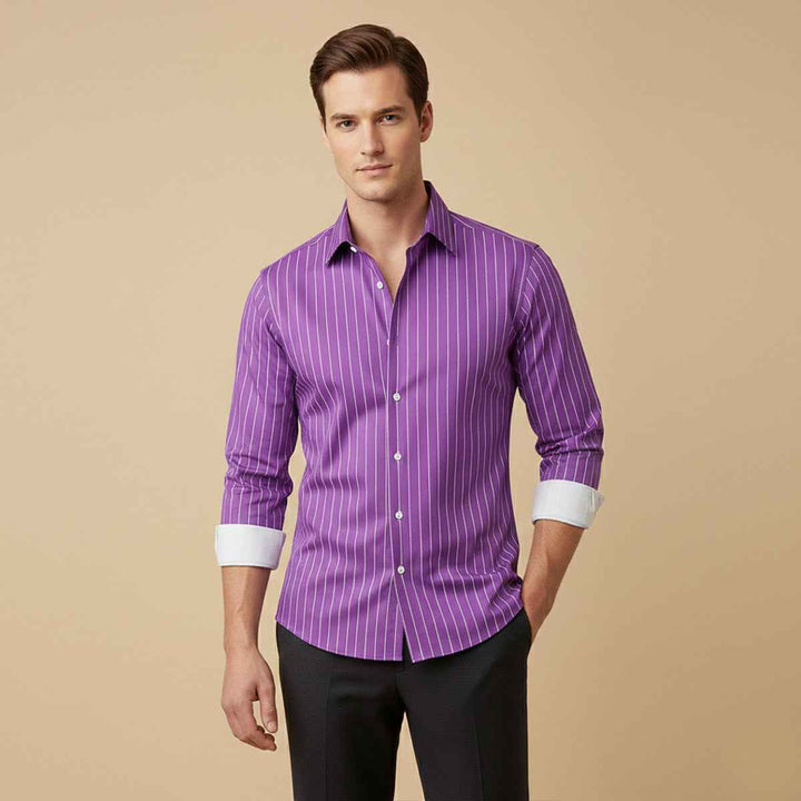 Men's Slim Fit Pinstripe Shirt