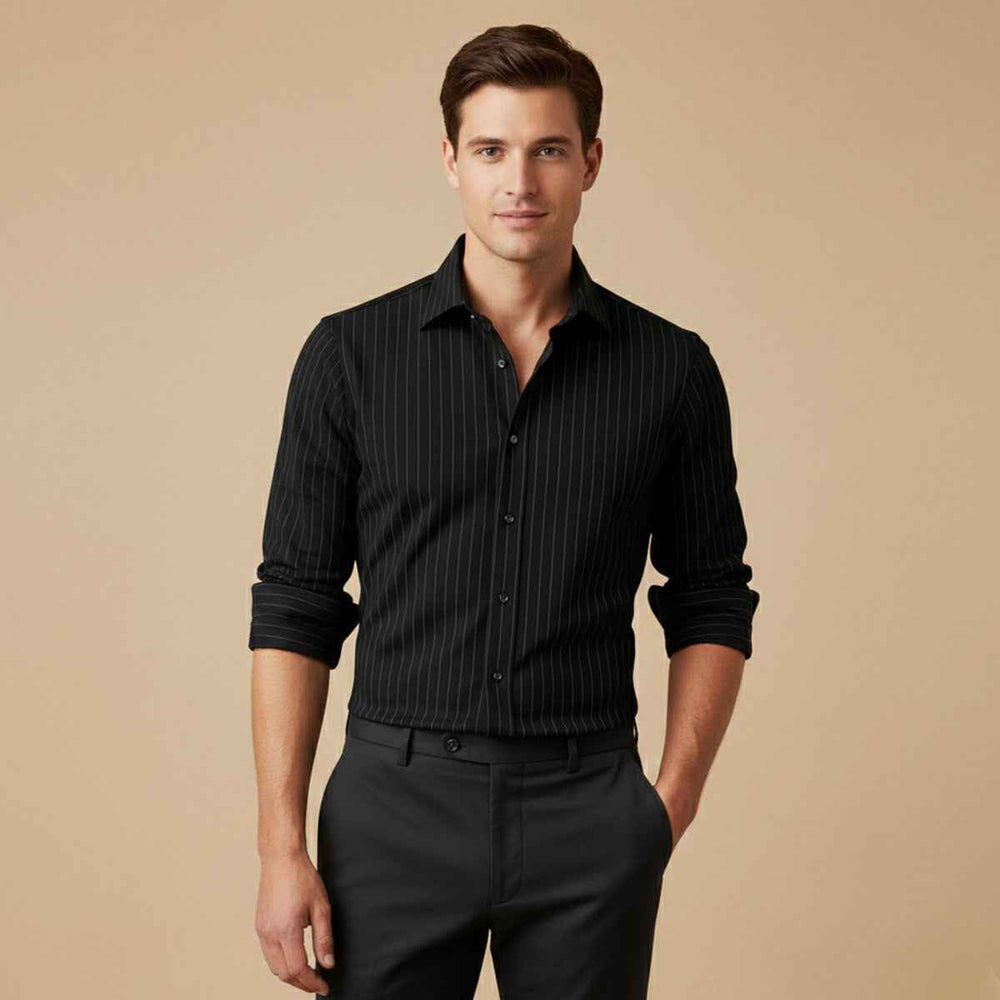 Men's Slim Fit Pinstripe Shirt