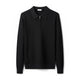 Men's knitted polo sweater with long sleeves and quarter zip