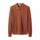 Men's knitted polo sweater with long sleeves and quarter zip