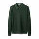 Men's knitted polo sweater with long sleeves and quarter zip