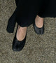Women's split-toe ballet flats with round toe and flat sole