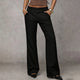 Women's high-waisted black flared trousers with pockets