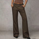 Women's high-waisted black flared trousers with pockets