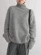 Women's plain turtleneck jumper with long sleeves and ribbed trims