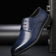 Men's pointed black Oxford lace-up dress shoe