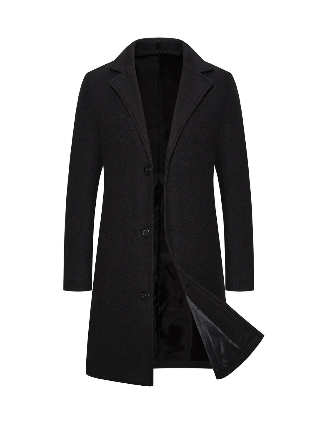Men's Long Single-Breasted Winter Coat