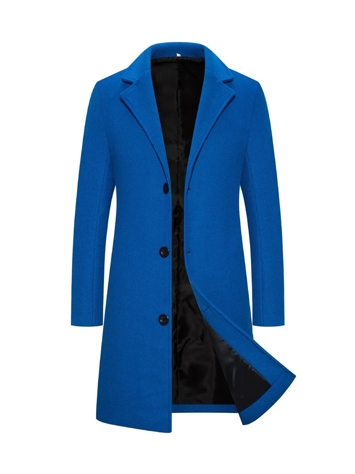 Men's Long Single-Breasted Winter Coat