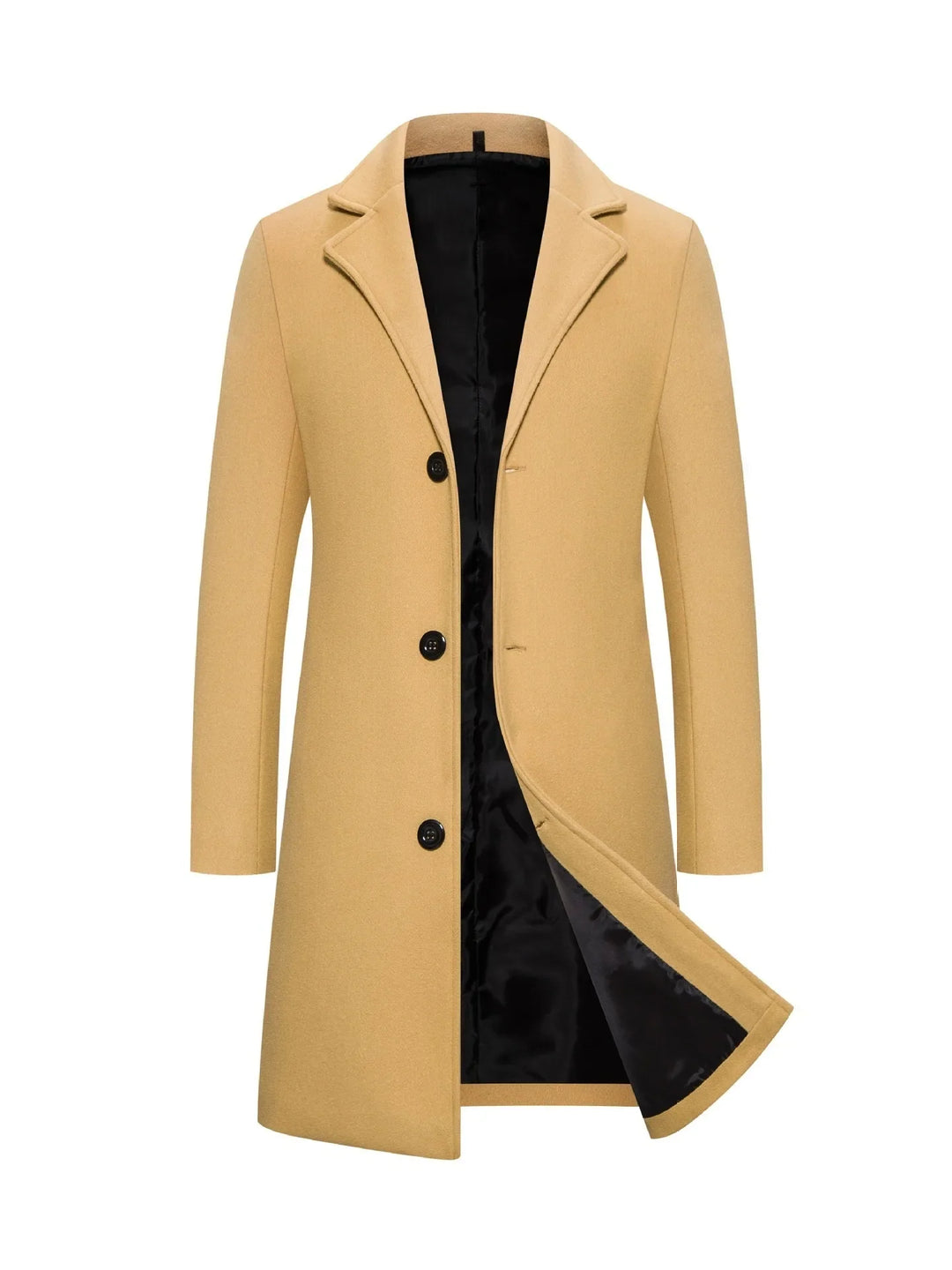 Men's Long Single-Breasted Winter Coat