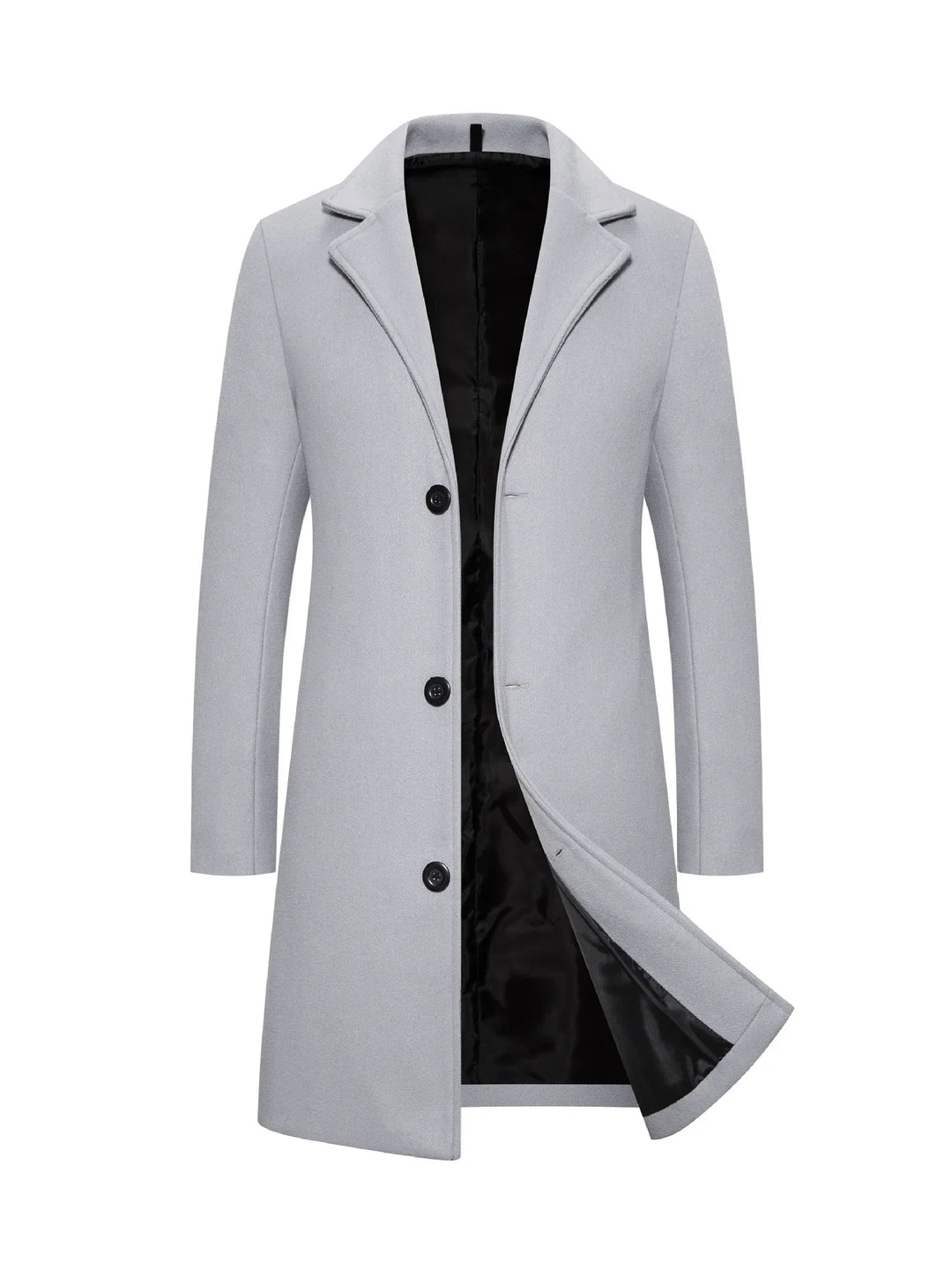 Men's Long Single-Breasted Winter Coat
