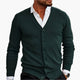 Men's V-neck cardigan with long sleeves and button front