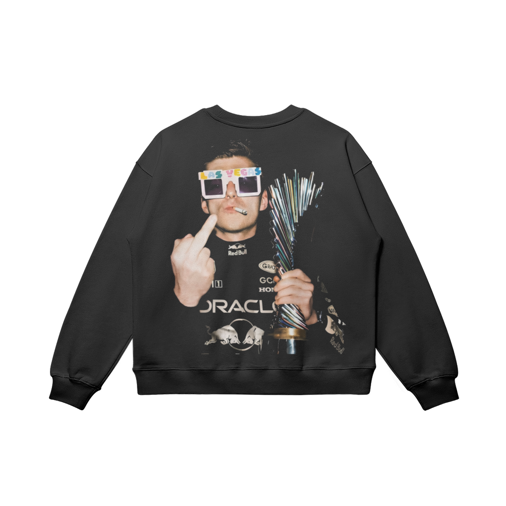 Men's crew neck sweater with Vegas motorsport graphic print