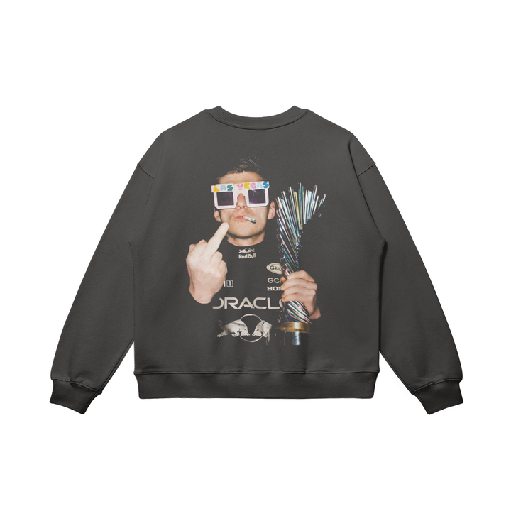 Men's crew neck sweater with Vegas motorsport graphic print