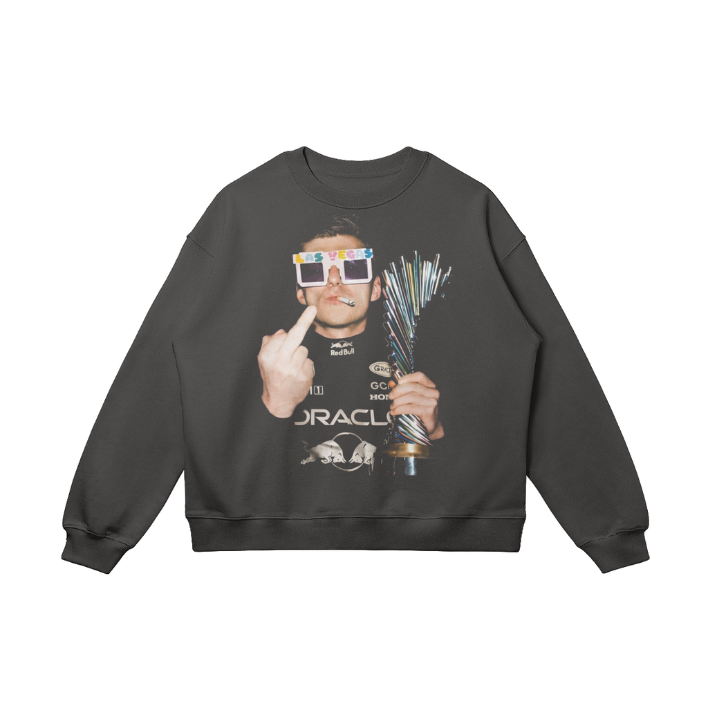 Men's crew neck sweater with Vegas motorsport graphic print