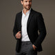 Men's blazer-style jacket with lapel collar and patch pockets