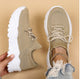 Women's orthopedic knit sneakers with lace-up front and ridged sole