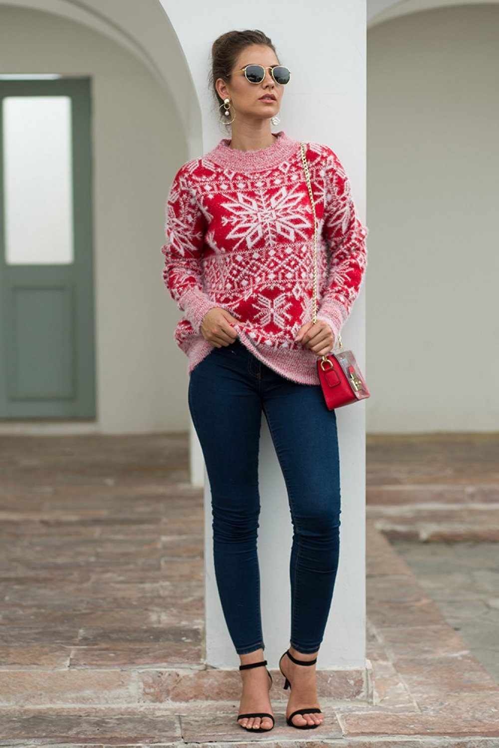 Women's Snowflake Knit Christmas Jumper
