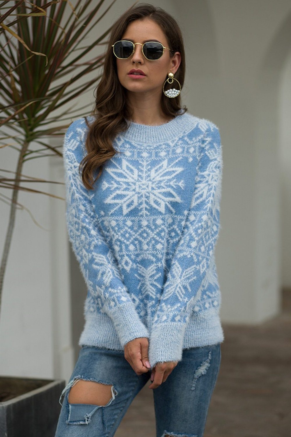 Women's Snowflake Knit Christmas Jumper