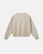 Boxy long sleeve Henley collar sweatshirt with ribbed cuffs and hem