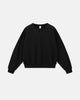 Boxy long sleeve Henley collar sweatshirt with ribbed cuffs and hem