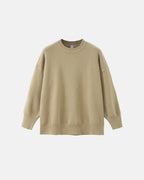 Men's plain crew neck knit sweater with long sleeves and ribbed trims