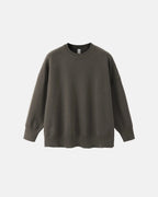 Men's plain crew neck knit sweater with long sleeves and ribbed trims