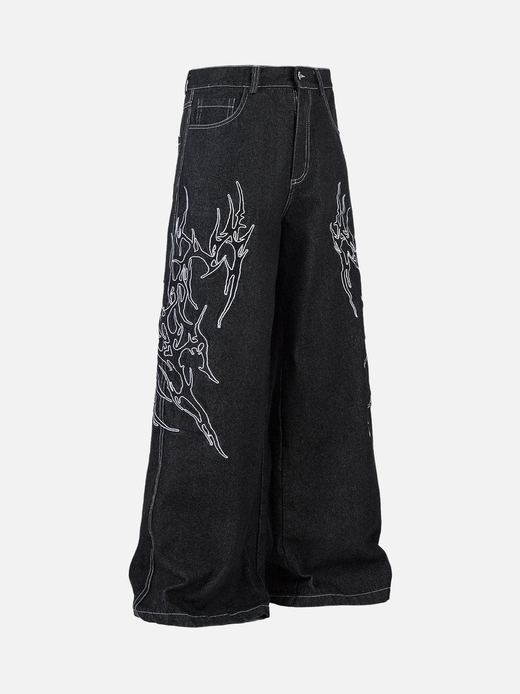 talishko-embroidered-flame-black-baggy-jeans-streetwear-fashion