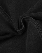 Men's black stand collar denim jacket