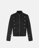 Men's black stand collar denim jacket