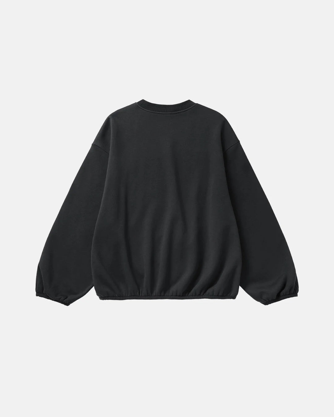 Women's boxy crewneck sweatshirt with long sleeves and elasticated hem